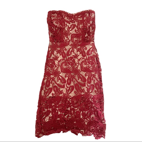 Olivaceous Strapless Lace Dress Size M - Picture 2 of 8